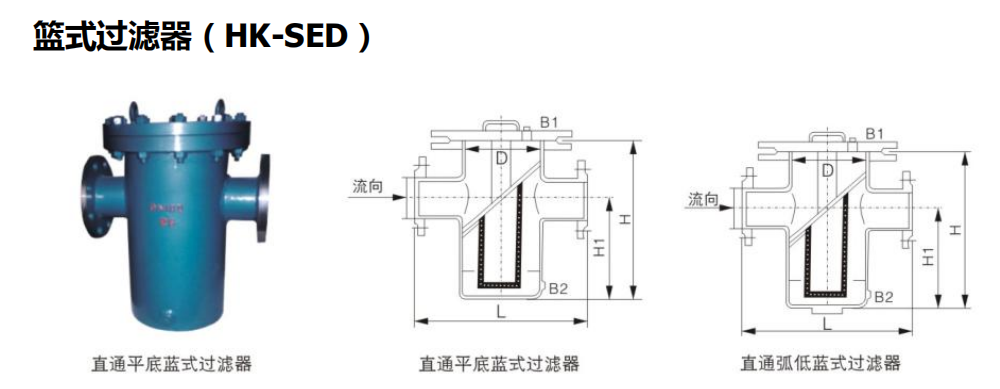 籃式過濾器的尺寸標準